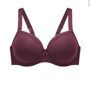 NWT Understance Marion Demi Bra - 36H, burgundy - Flex Underwire, Cotton Lined